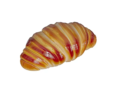 Freshly Baked Croissant With Golden Brown Shiny Glaze And Flaky Buttery Layers 3d model