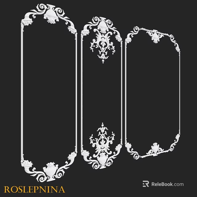 Ornate Decorative Frame Components With Intricate Floral Patterns And Classical Designs 3d model 