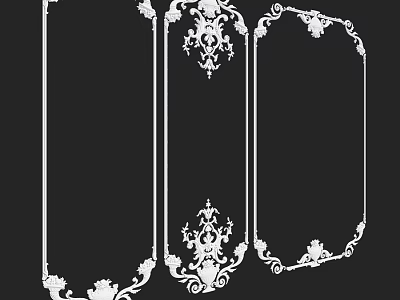 Ornate Decorative Frame Components With Intricate Floral Patterns And Classical Designs 3d model