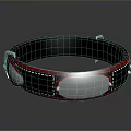 Stylish Black and Red Leather Pet Collar With Metal Buckle And Spikes Design