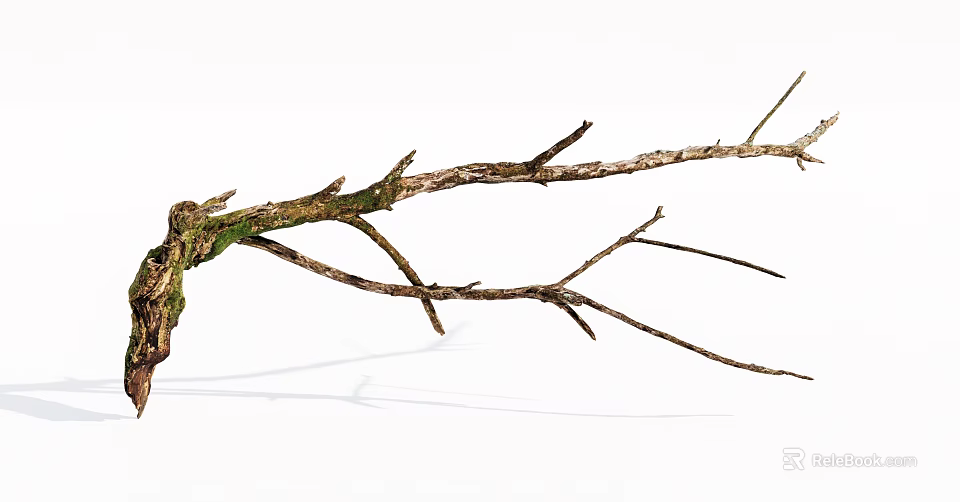 Natural Wood and Stone Branches with Rustic Decorative Texture Details 3d model 