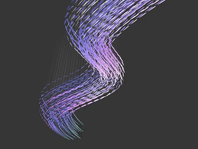 Artistic Modern Pendant Featuring Gradient Purple Blue Wave Lines Design 3d model