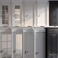Hinged Doors with Various Designs White Gray Black Colors Glass Panels and Paneled Patterns