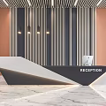 Modern reception desk 3d model