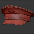 Police Hat With Dark Blue Design Badge And Black Leather Strap