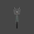 Game Movie Character's Vintage Green Bicycle With Brown Seat Metal Basket And Large Wheels