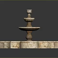 Three Tiered Stone Fountain With Petal Shaped Basin For Outdoor Decoration