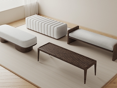 Modern Sofa Stool Bench Leather Stool Shoe Changing Stool Sofa Stool Bed Stool Foot Stool Pier Round Stool 3d model