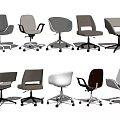 Stylish Office Chairs With Various Modern Designs And Ergonomic Features For Workspace 3d model
