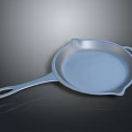 Silver Non Stick Cooking Pan with Long Handle and Smooth Surface for Kitchen Use