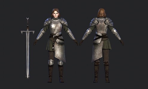 Female Knight Captain 3d model