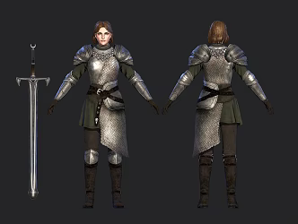 Female Knight Captain 3d model