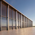 Modern Building Facade Design With Glass Curtain Walls And Metal Frames