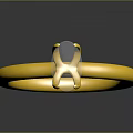 Elegant Gold Ring With Large Sparkling Diamond Classic Fashion Accessory