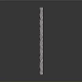 Three Long Metal Industrial Equipment Rods With Spiral Texture And Reflective Surface