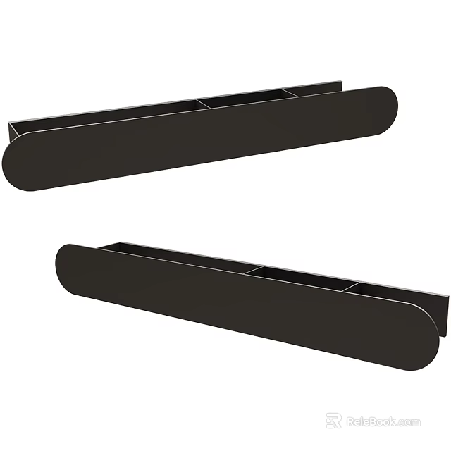 Black Wall Mounted Bathroom Storage Shelves 3d model 