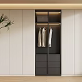 Modern Wardrobe Interior Design With White And Dark Panels Hanging Space And Drawers