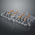 Agricultural Farming Machinery With Metal Frame Multiple Wheels And Orange Components