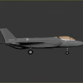 Modern Military Fighter Jet Model With Gray Body And Orange Cockpit