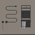 Modern Black Bathroom Accessories With Wall Mounted Towel Rack And Storage Shelf
