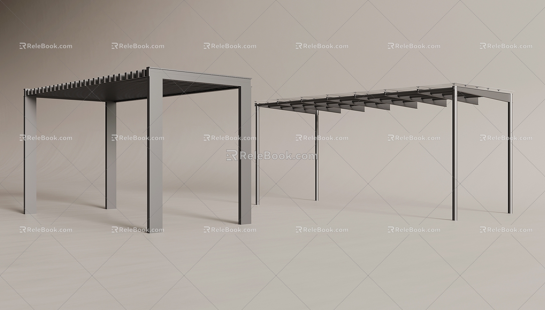 Glass Canopy Awning Corridor 3d model