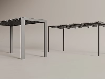 Durable Metal Canopy Structure with Open Roof Design for Outdoor Garden Shade 3d model