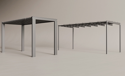 Glass Canopy Awning Corridor 3d model