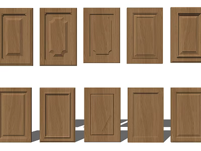 Various Styles of Wooden Cabinet Doors with Different Panel Designs 3d model