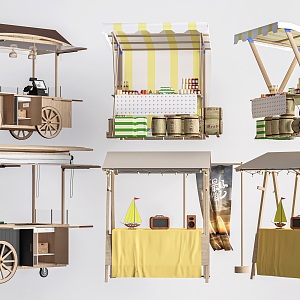 Selling car snack car vending booth net red stall snack stall night market stall 3d model