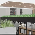 Public Office Area Modern Design With Marble Reception Desk Wooden Panels And Green Plant