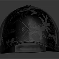 Stylish Trucker Hat With Mesh Back And Dark Abstract Pattern For Casual Daily Wear