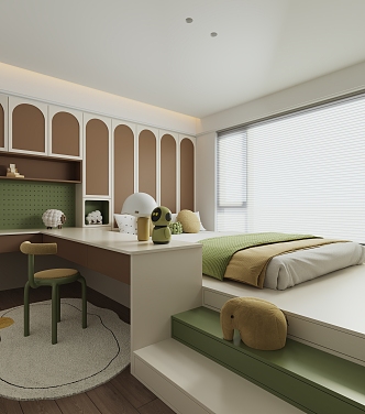 Modern Tatami Bedroom Children's Room 3d model