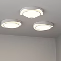 Three Modern Round Ceiling Lights With Illuminated Design For Room Interior 3d model