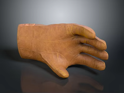 Brown Leather Gloves With Classic Design Soft Lining For Winter Warmth Accessory 3d model