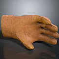 Brown Leather Gloves With Classic Design Soft Lining For Winter Warmth Accessory 3d model