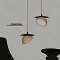 Modern POLIFORM Pendant Lights With Brass And Black Domed Design For Interior Spaces