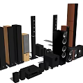 High Quality Headphones and Speakers Collection With Floor Standing Bookshelf and Subwoofer Models