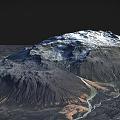 Stunning Natural Landscape Featuring Snow Capped Mountain And Winding River In Rugged Terrain
