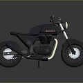 Black ROCKY Motorcycle With Sleek Modern Design And Minimalist Body Structure