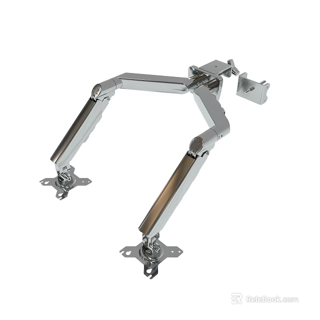 Ergonomic Adjustable Metal Monitor Arm Bracket With Sturdy Flexible Mounting Base 3d model 