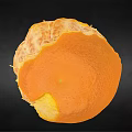 Peeled Fresh Orange with Juicy Flesh Displayed on Black Background