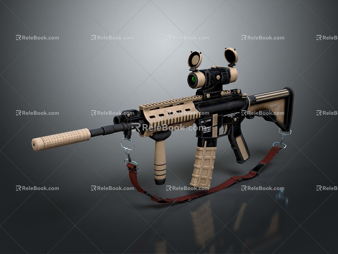 Modern sniper rifle sniper rifle scope 3d model