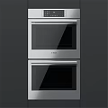 Bosch Built In Double Oven With Silver Finish And Black Glass Door