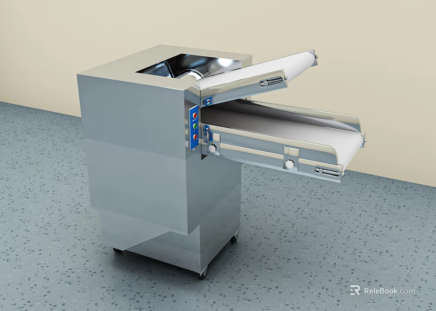 Stainless Steel Industrial Conveyor Equipment With Mobile Wheels And Modern Design For Commercial Use 3d model 