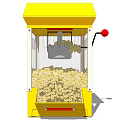 Yellow Commercial Popcorn Machine With Transparent Display Window Filled With Popcorn