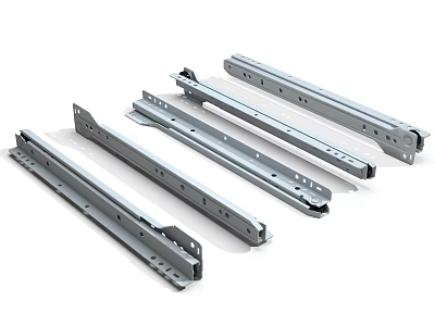 Multiple Metal Drawer Slides for Furniture Hardware with Durable Sliding Rails 3d model