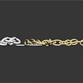 Elegant Jewelry Pieces With Golden Chain Silver Chain And Circular Metal Rings