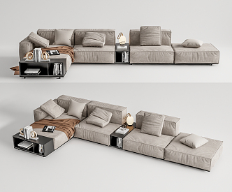 Modern Corner Sofa Minotti Multiplayer Sofa Multiplayer Sofa 3d model