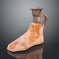 Unique Foot Shaped Terracotta Lamp Combination With Handle And Top Structure For Decorative Use