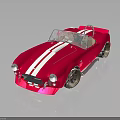 Red Vintage Convertible Sports Car Featuring White Stripes And Open Top Design